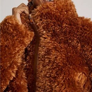 Anthropologie Maeve Brown Faux Luxury Fur Teddy Coat Fall/Winter Outerwear